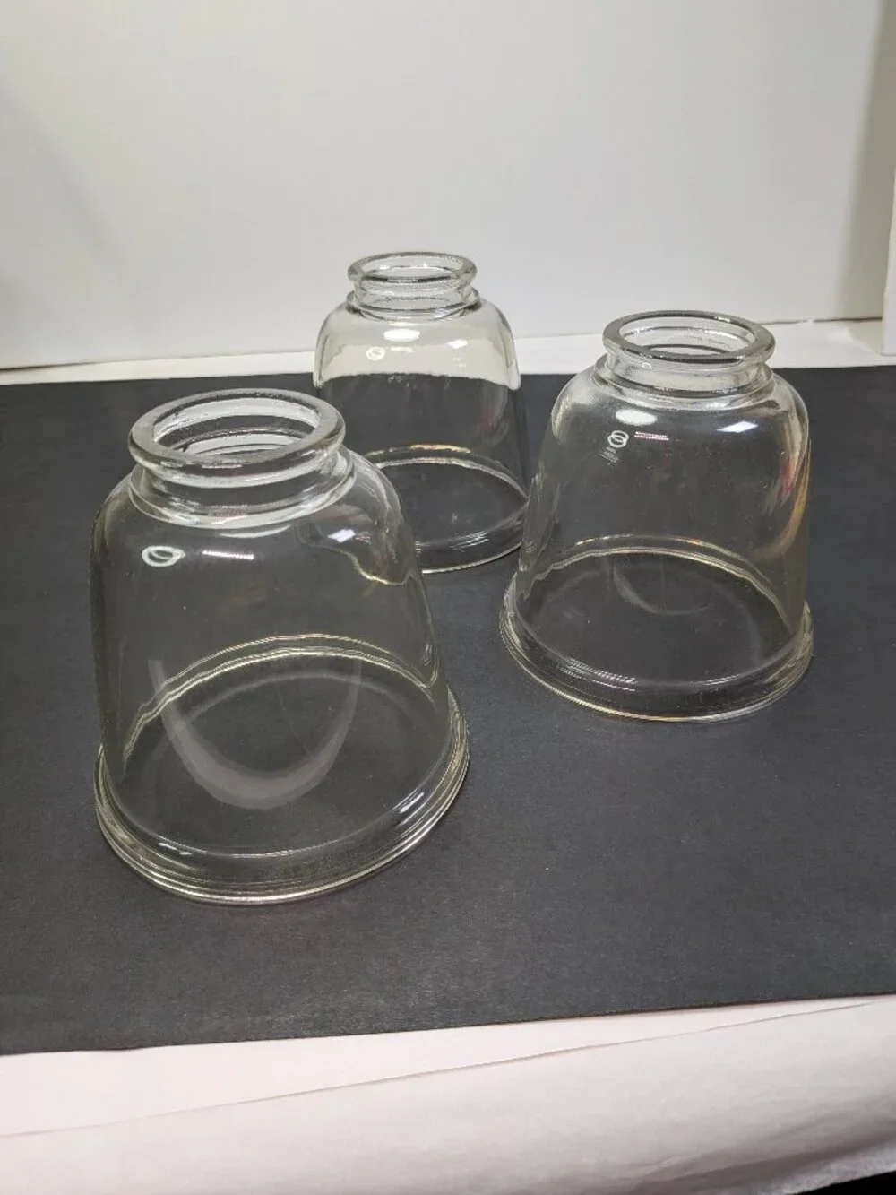 Clear Glass Bell Cloche Shade Set 3 Replacement Plant Dome Display Craft Garden